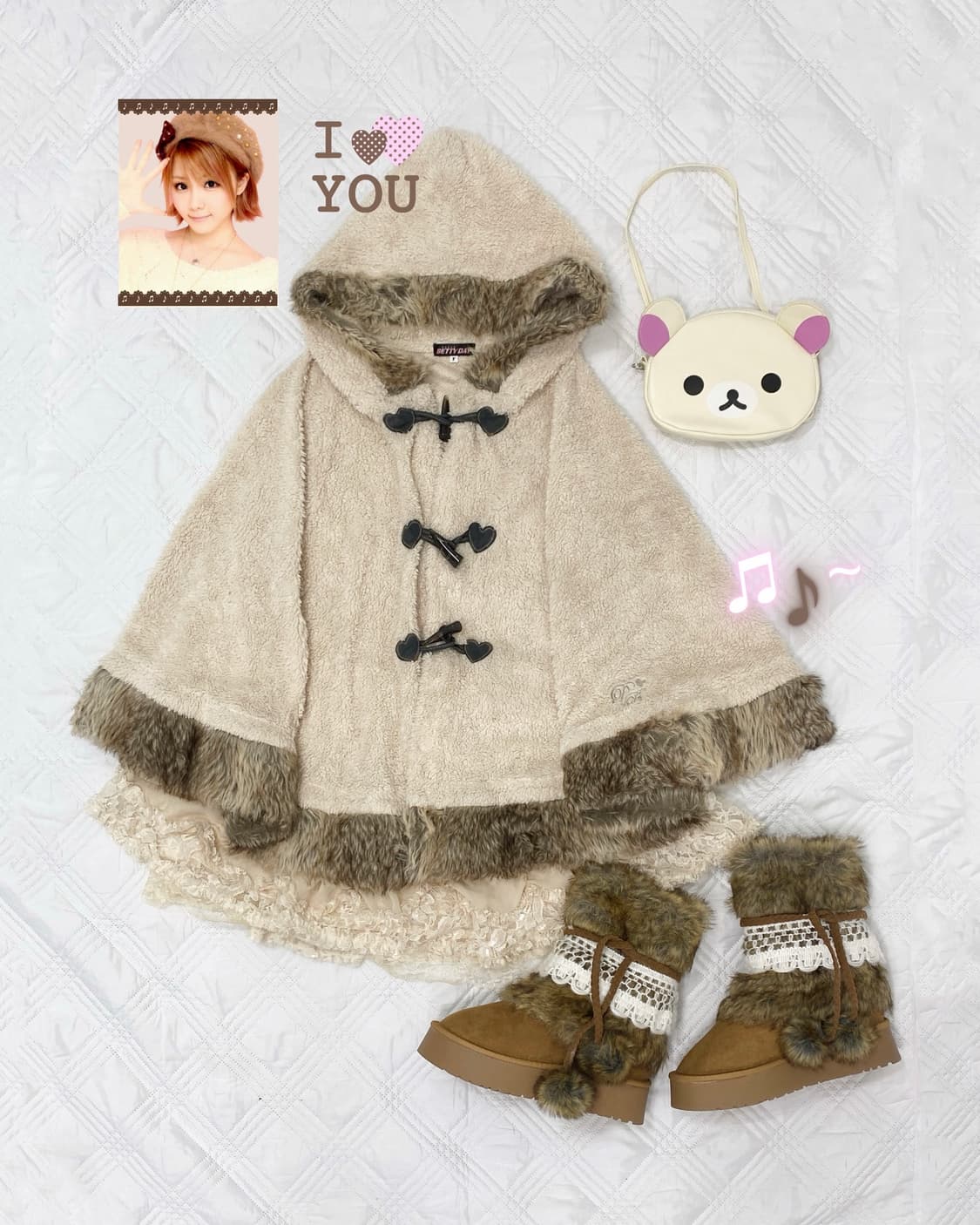 ꒰ঌ 라떼갸루 코리락쿠마 케이프 ໒꒱ 상품이미지1