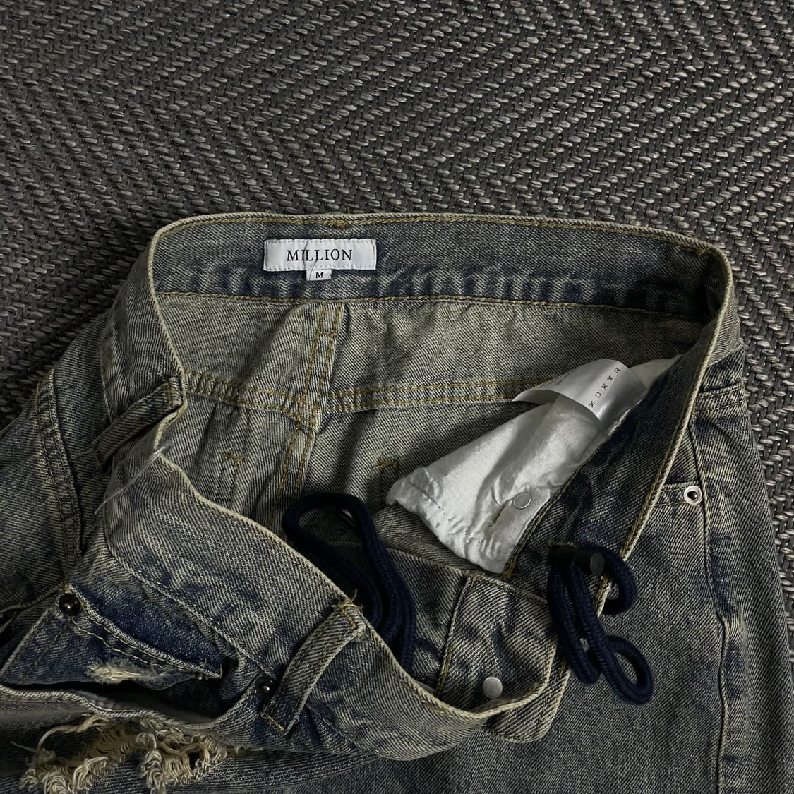 빈티지 y2k 디스트로이드 워싱 데님 카고 팬츠 y 4178 상품이미지7