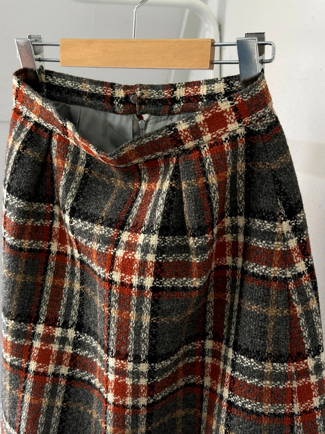 Tweed check fabric wide skirt 상품이미지2