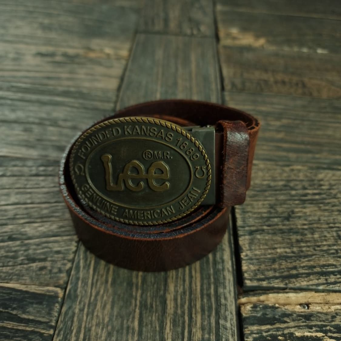 [리] 빈티지 빅로고 버클 카우 레더 소가죽 벨트 M18894 상품이미지1