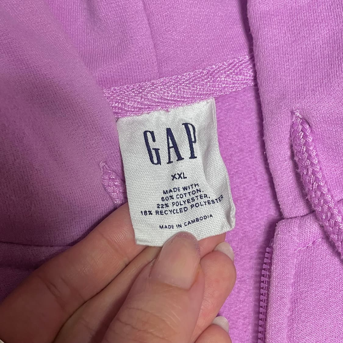 [희귀컬러] GAP 갭 라벤더 핑크 후드집업 여성용 (남녀 착용가능) 상품이미지8