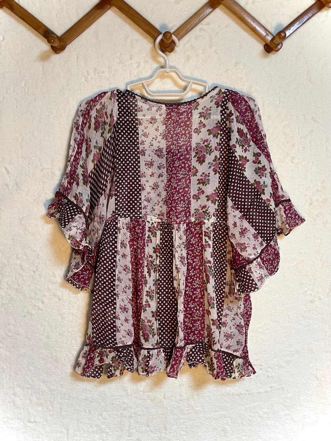 빈티지 체리 모리걸 크로쉐 블라우스 상품이미지2