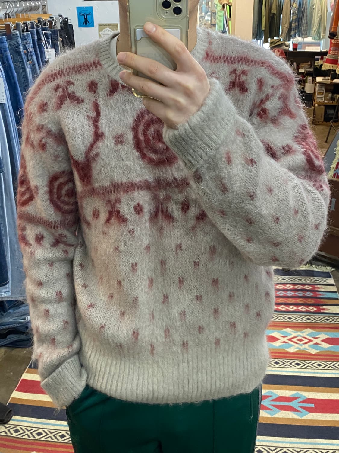 남2서8 시그니처 로고 모헤어 울 니트 남성 110 사이즈 상품이미지6