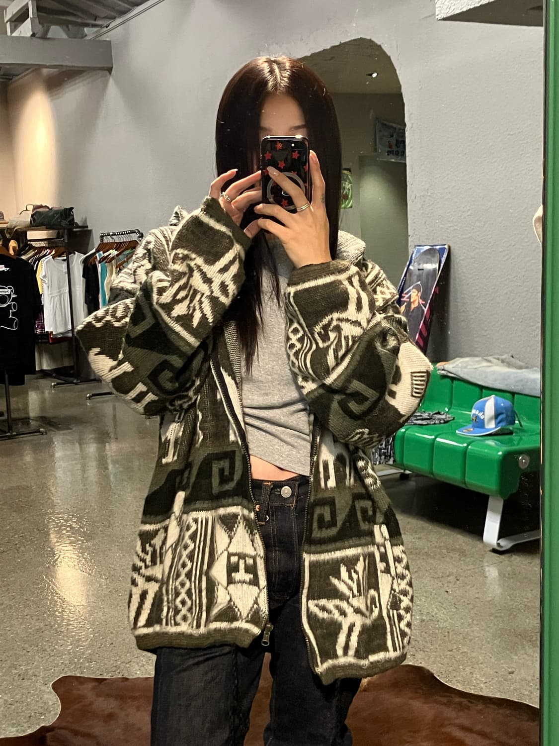 알파카 니트 집업 상품이미지2
