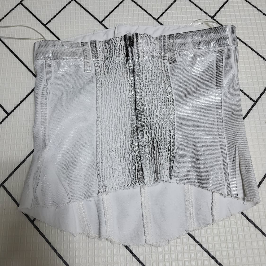 새상품 ZARA 데님 튜브탑 뷔스티에 크롭 코르셋 M 상품이미지6