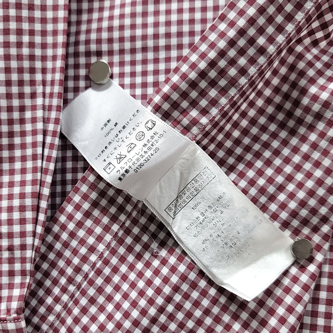 [M] 폴로 브라운&화이트 깅엄 커스텀핏 긴팔셔츠 상품이미지9