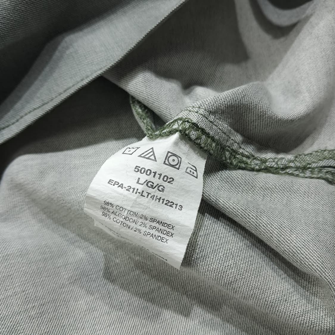 CL497 L 리 코튼스판 트윌 로고탭 세이지그린 셔츠 남방 상품이미지5