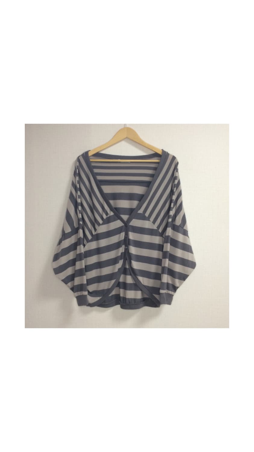 빈티지 그레이 스트라이프 가디건 상품이미지1