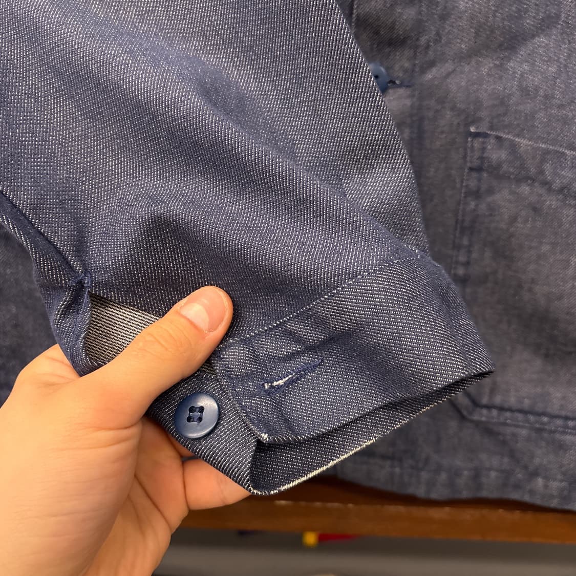 80s 데님 트윌 프렌치 워크자켓 / 초어자켓 워크웨어 N980 상품이미지5