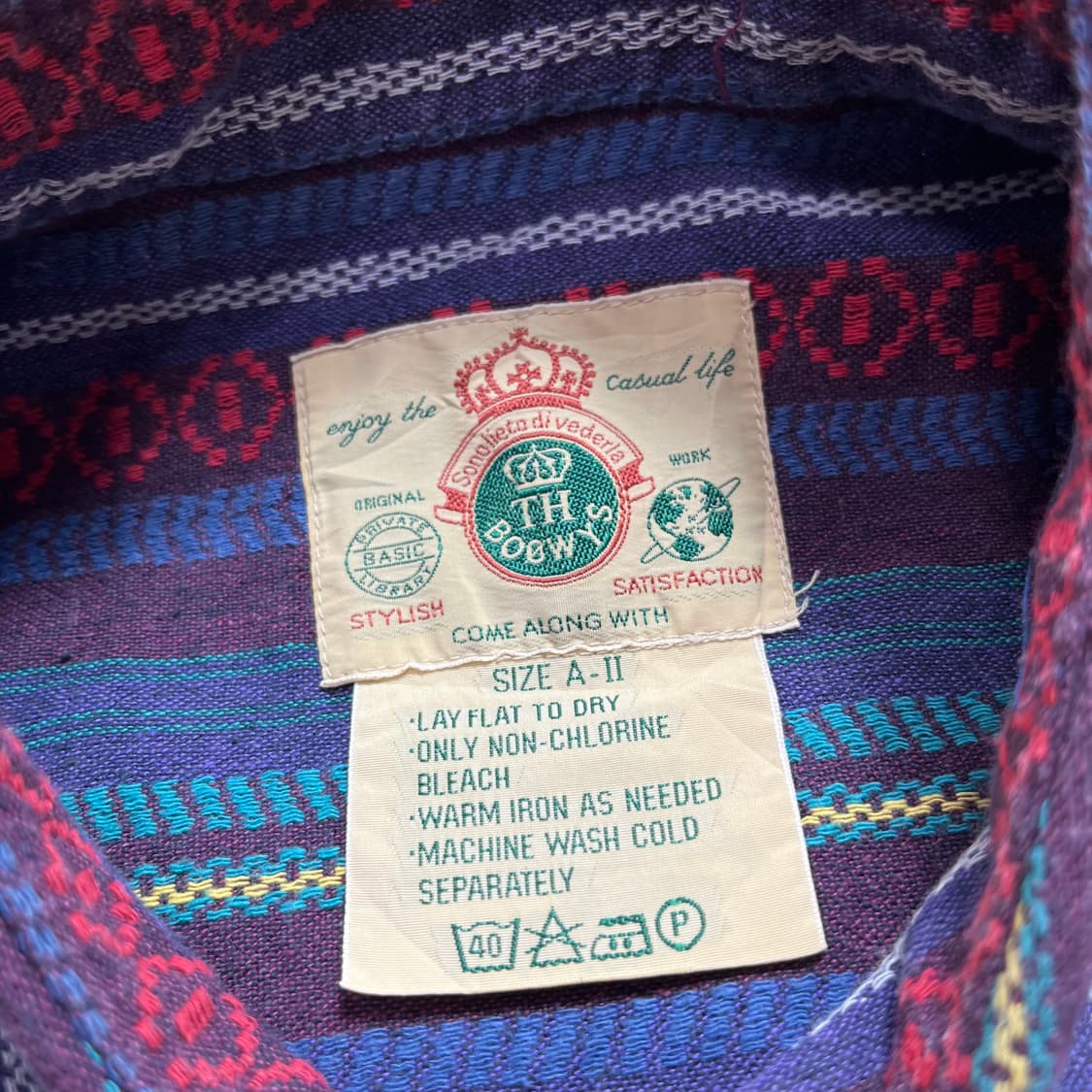 90s Th.usa terain 웨스턴 무드 스트라이프 셔츠(XL) 상품이미지4