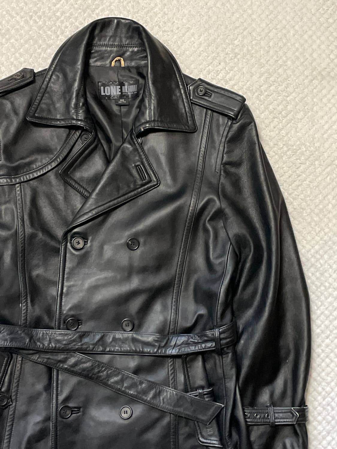 JUUN.J 준지 정욱준 LONE 웨스턴 무드 양가죽 더블 레더 코트 상품이미지3