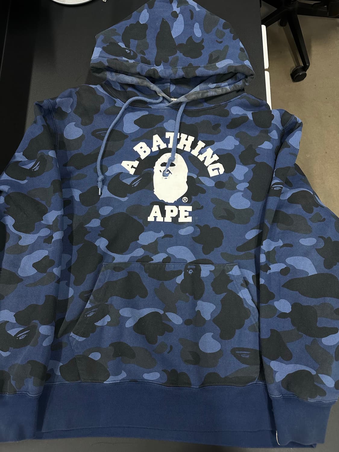 베이프 카모 컬리지 후드티 네이비 블루 상품이미지4