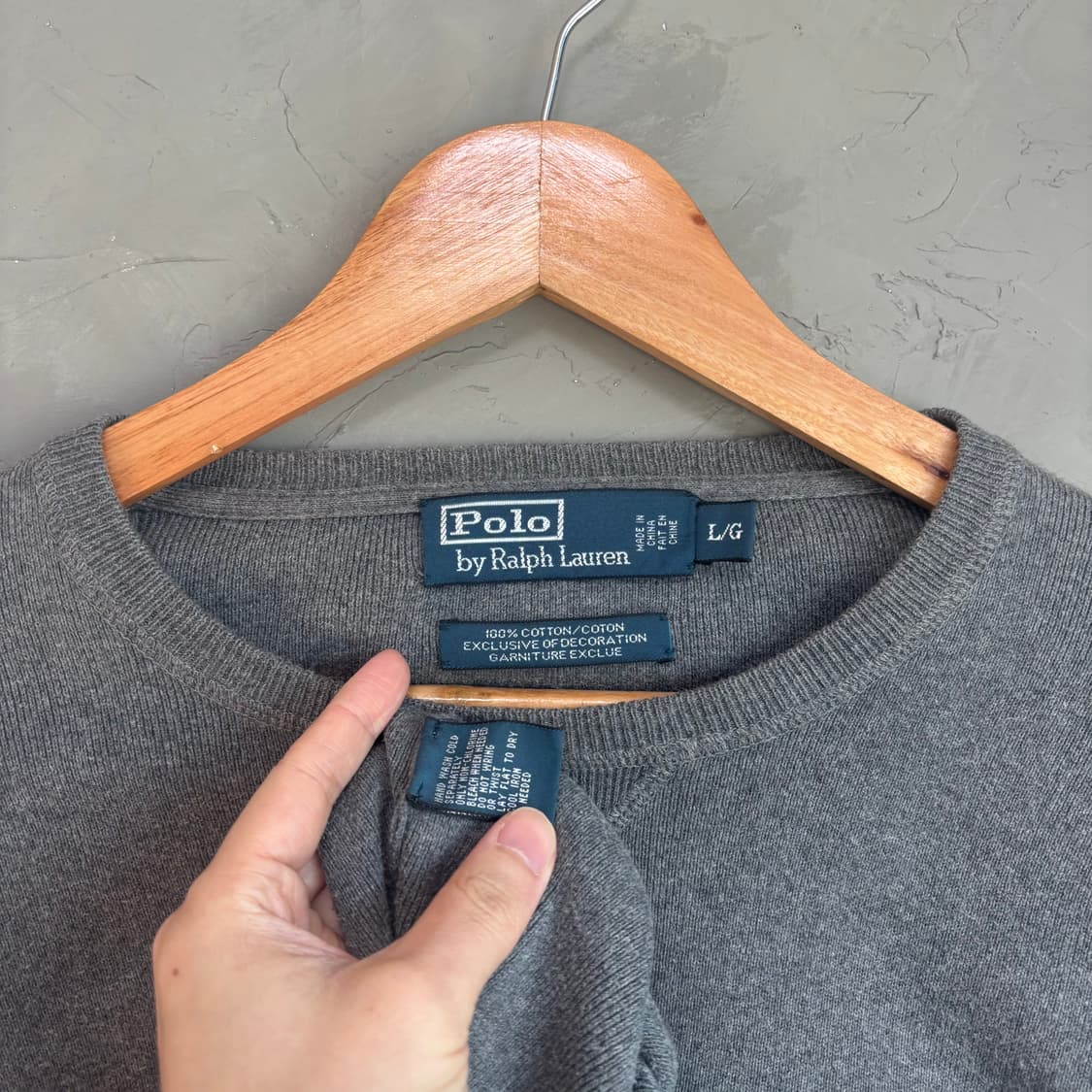 폴로 랄프로렌 니트 그레이 버건디 상품이미지3