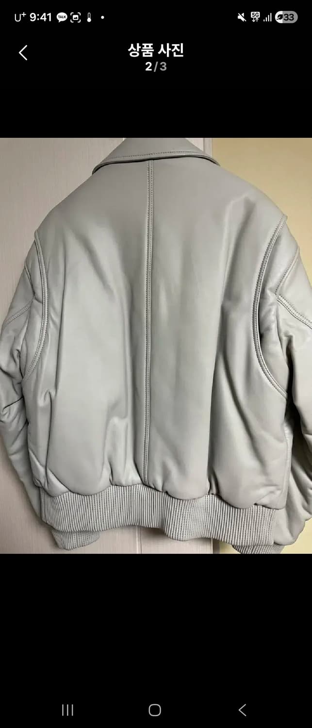 [새제품]솔리드옴므 양가죽 MA1 / 46사이즈 오버핏 상품이미지3