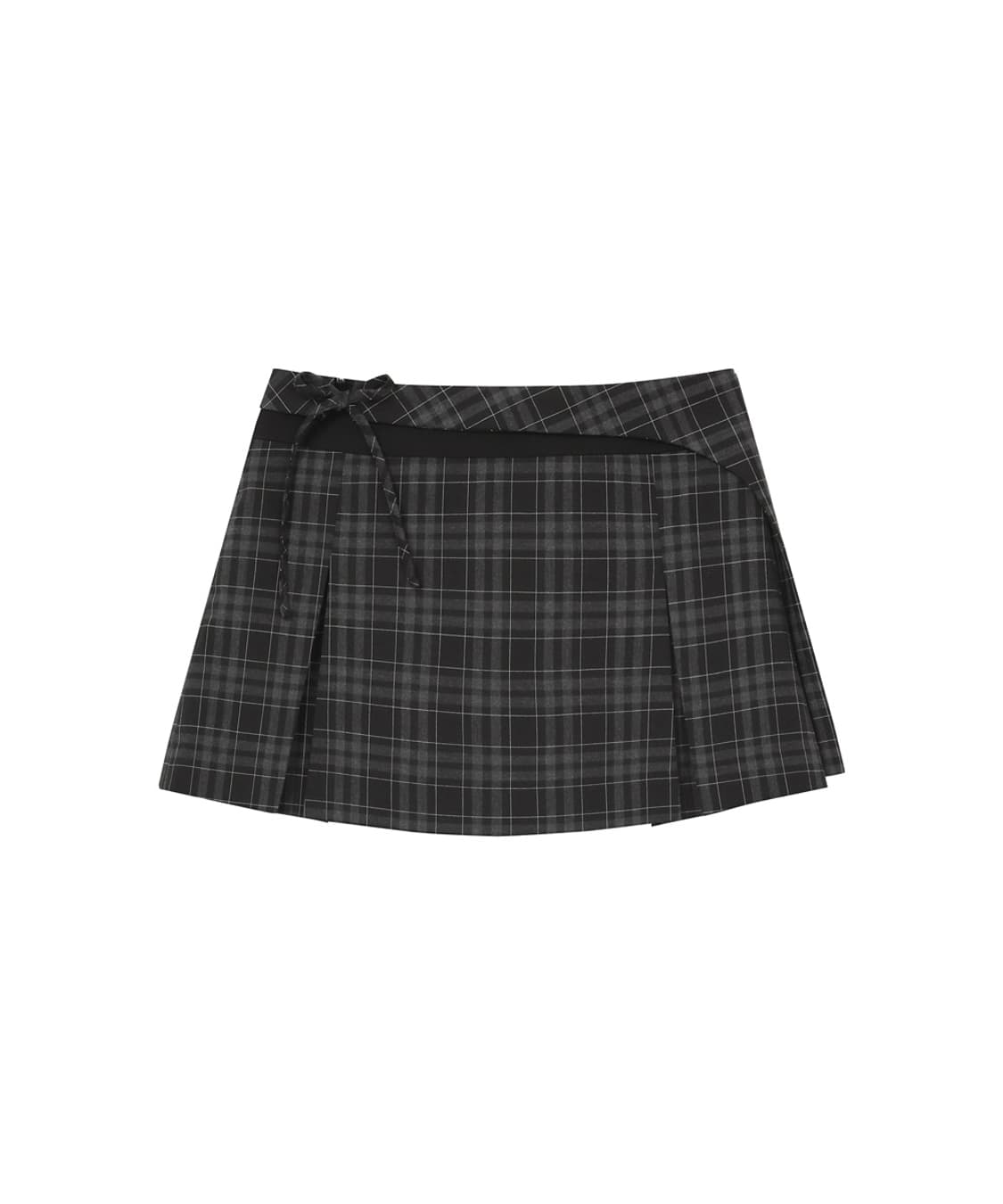 [1] 미세키서울 포켓 레이어드 체크 스커트 블랙 상품이미지3