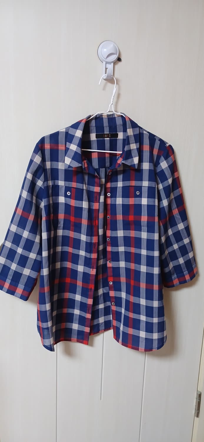 닥스 여성 7부 캐주얼 체크 셔츠(97사이즈)  상품이미지1