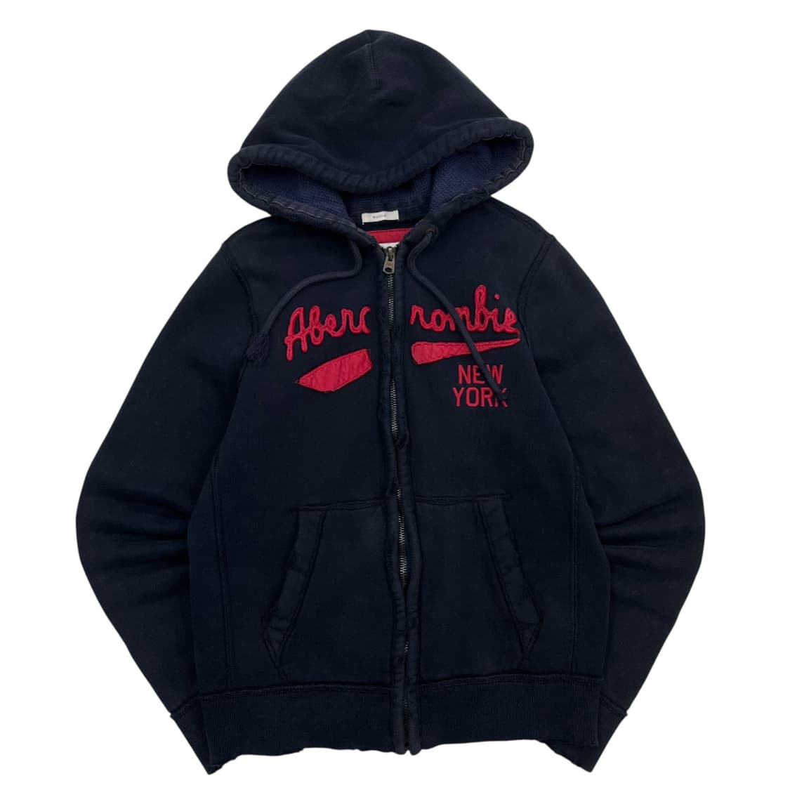 아베크롬비 레드 패치 네이비 후드집업 XL 상품이미지2