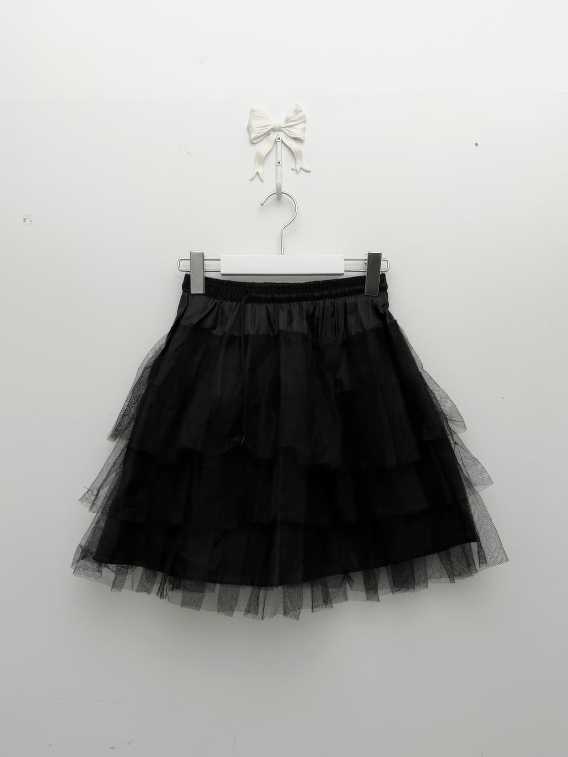 블랙 시스루 레이스 샤 스커트 상품이미지4