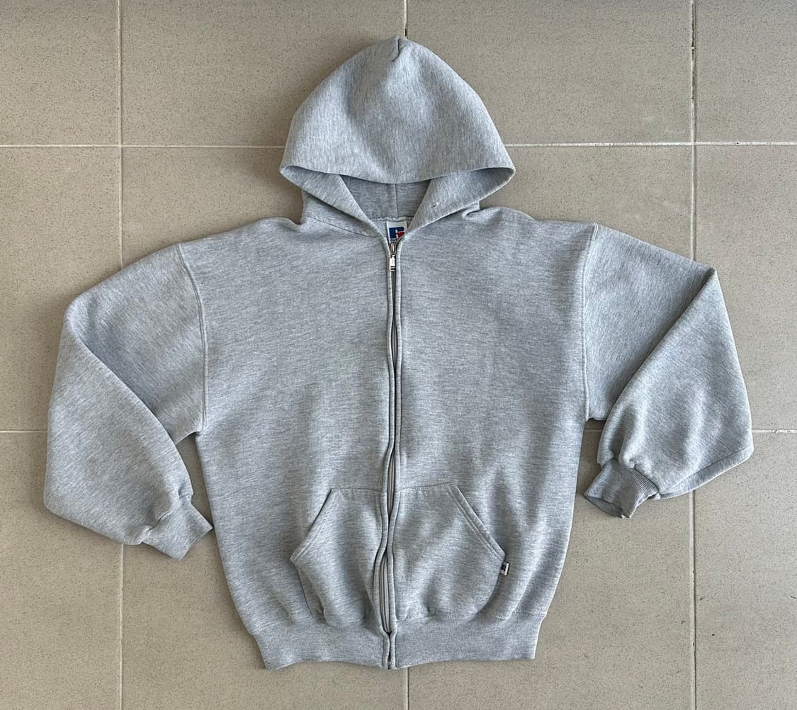 90s 빈티지 러셀 후드집업 그레이 L USA 상품이미지1