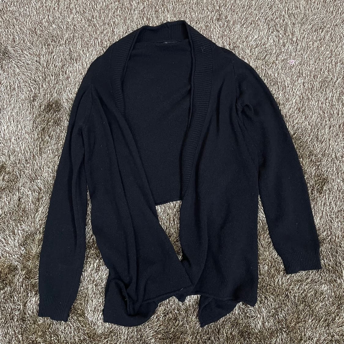 마시모두띠 Massimo Dutti 블랙 롱 드레이프 가디건 L 상품이미지2