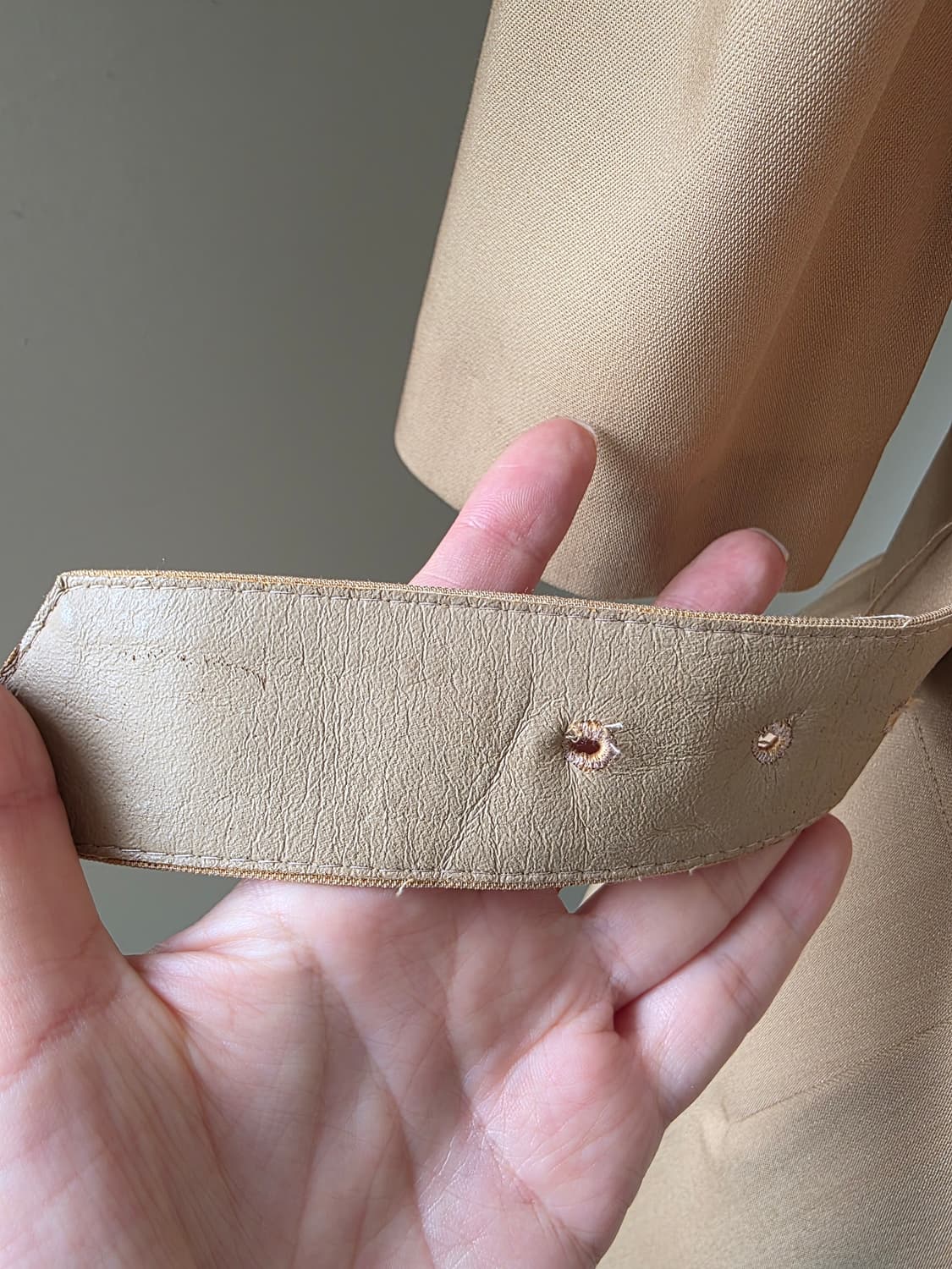 Leilian 베이지 금장 더블 버튼 벨트 원피스 상품이미지4