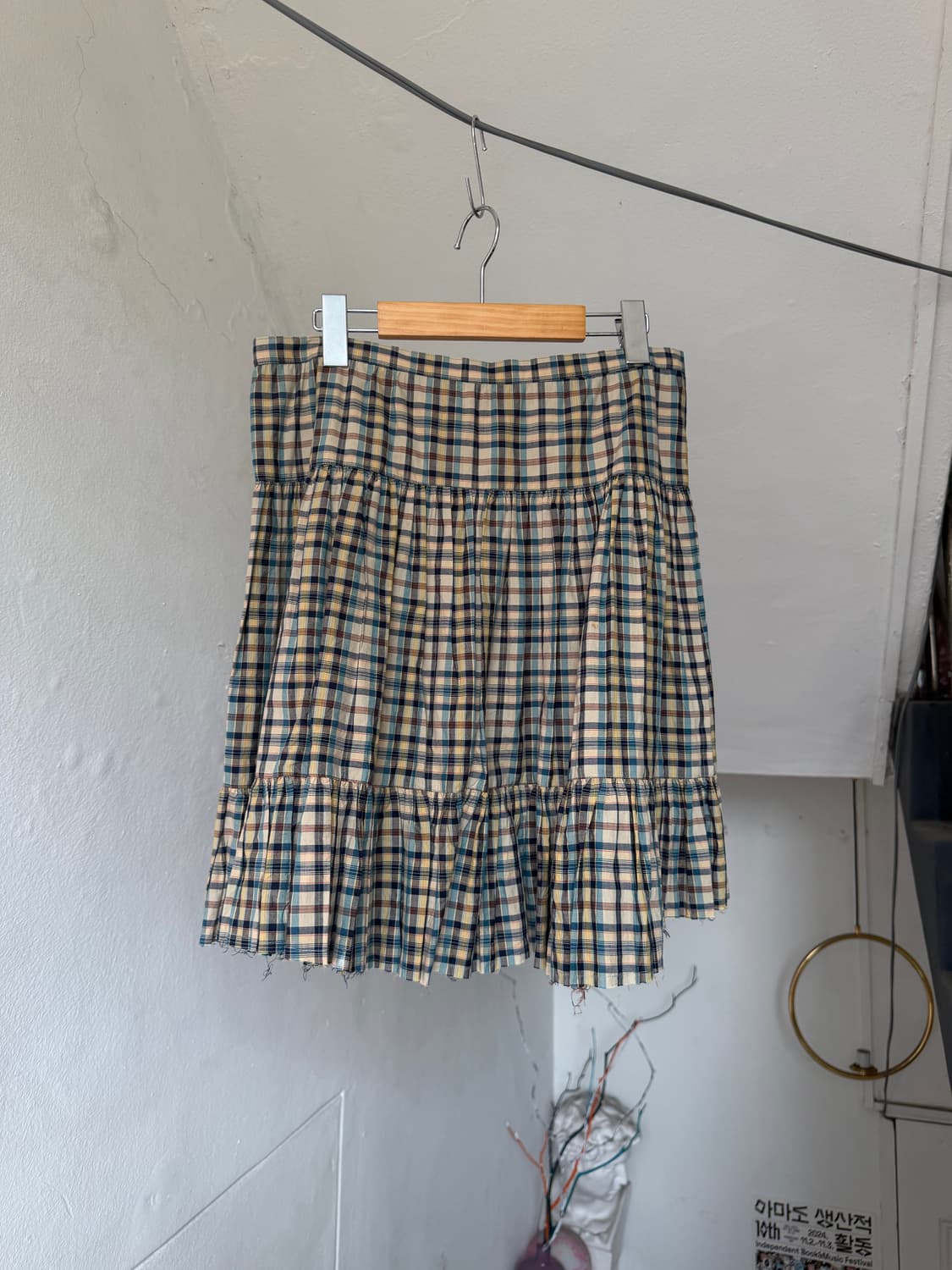 빈티지 체크 플레어 치마바지 상품이미지5