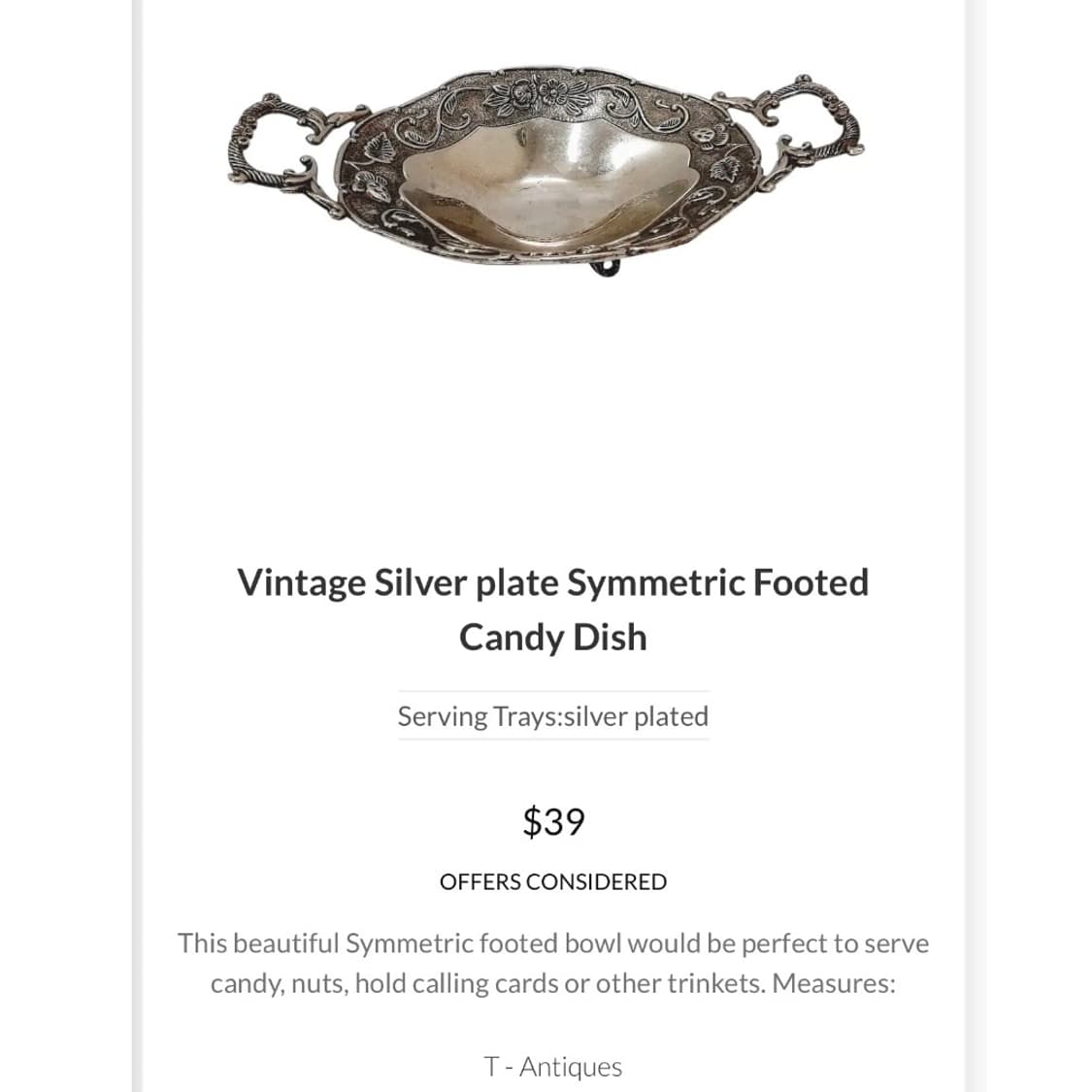 90s Studio Silversmiths 실버플레이트 트레이 상품이미지7