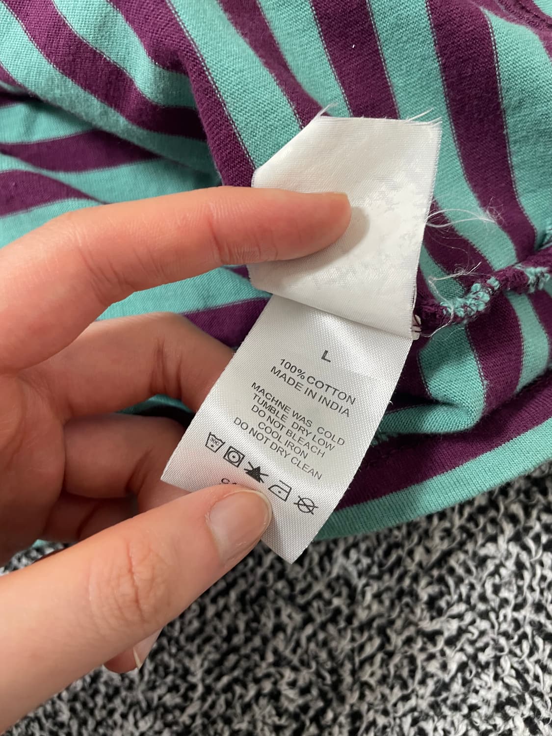 빈티지9. STYSSY 스투시 로고 넥 스트라이프 롱슬리브 티셔츠 상품이미지5