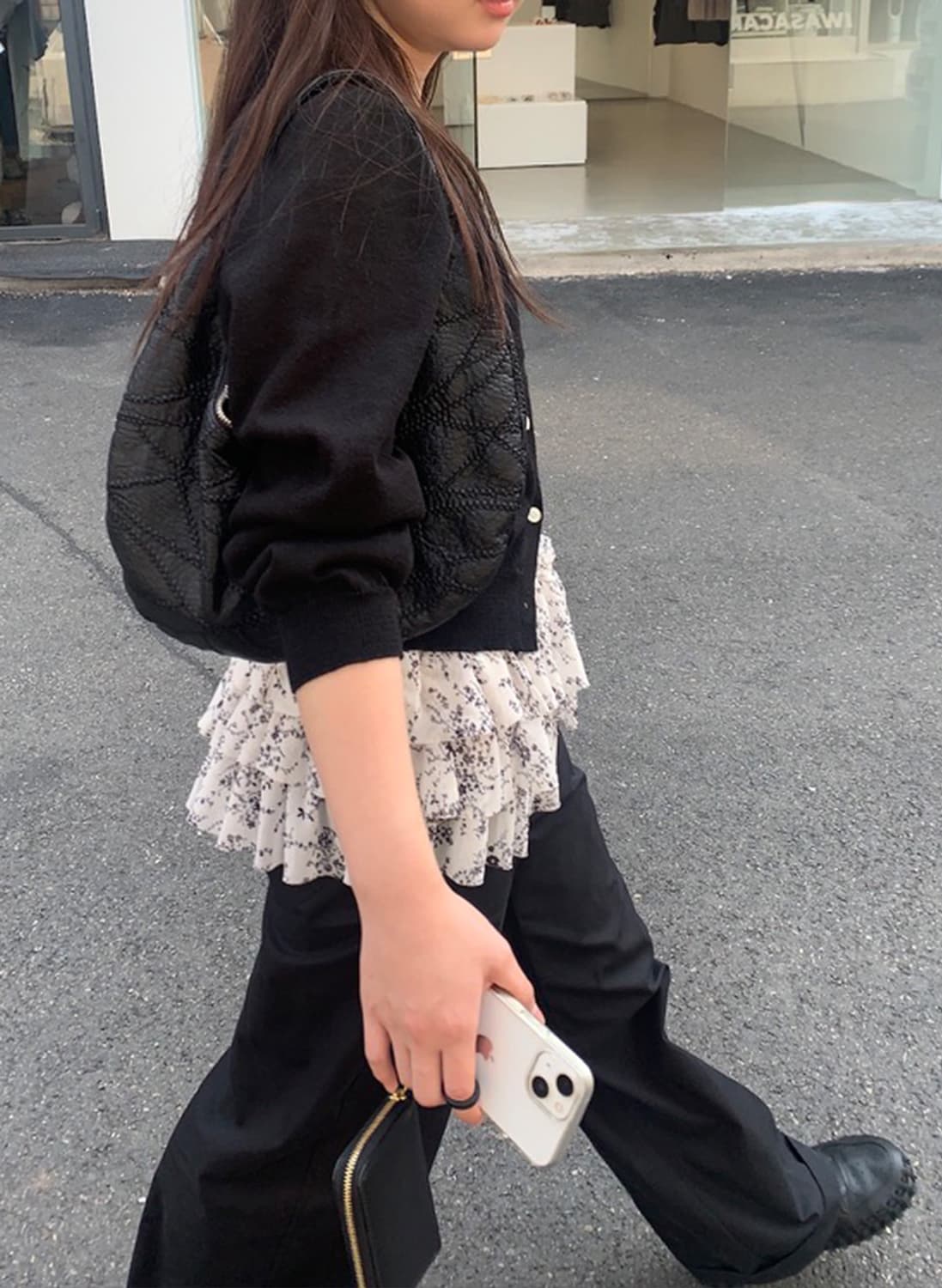 burmula 플라워 프릴 슬리브리스 상품이미지3