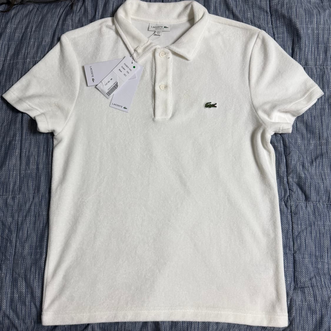 (S) 라코스테 테리 타월링 폴로 pk 반팔티 화이트  상품이미지1