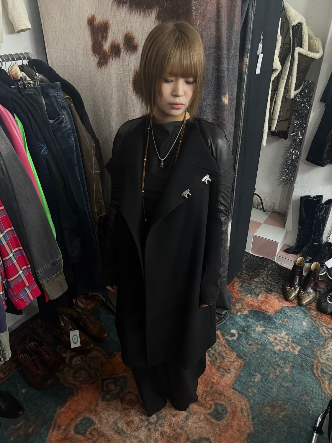 TTF✳️2011 릭오웬스 양가죽 울 코트 상품이미지1