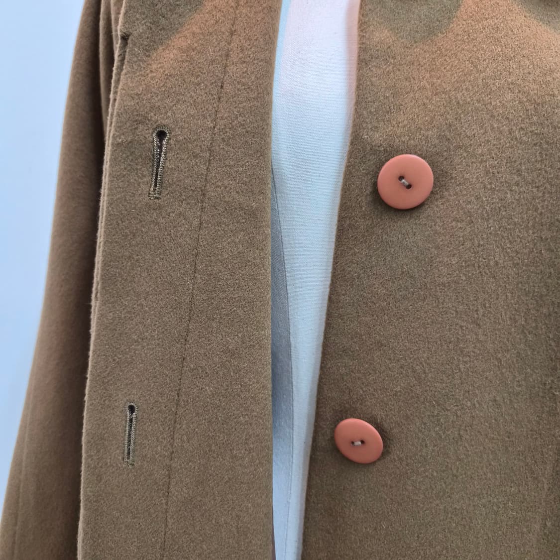 울100% 진베이지 클래식 A라인 코트 상품이미지7