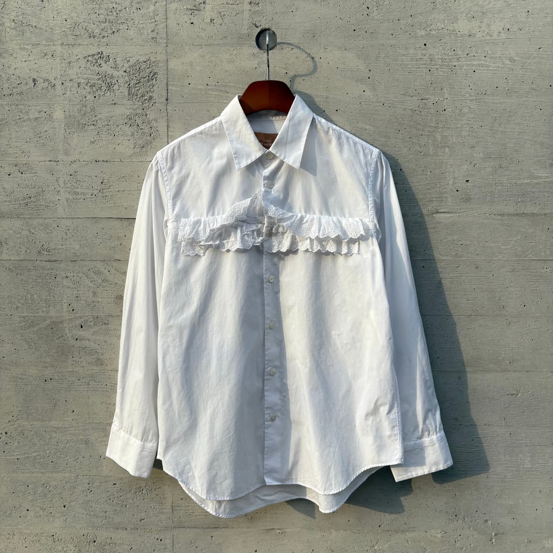 꼼데가르송 트리콧 러플 디테일 화이트 셔츠 상품이미지1