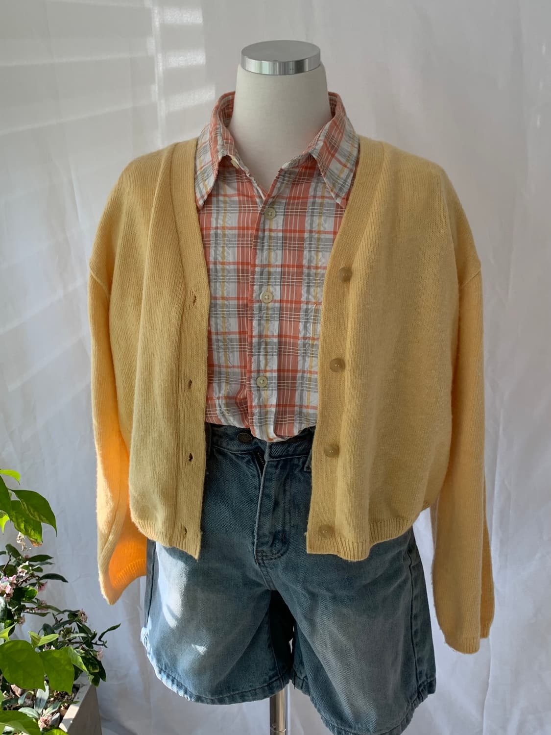 노란색 가디건 상품이미지2