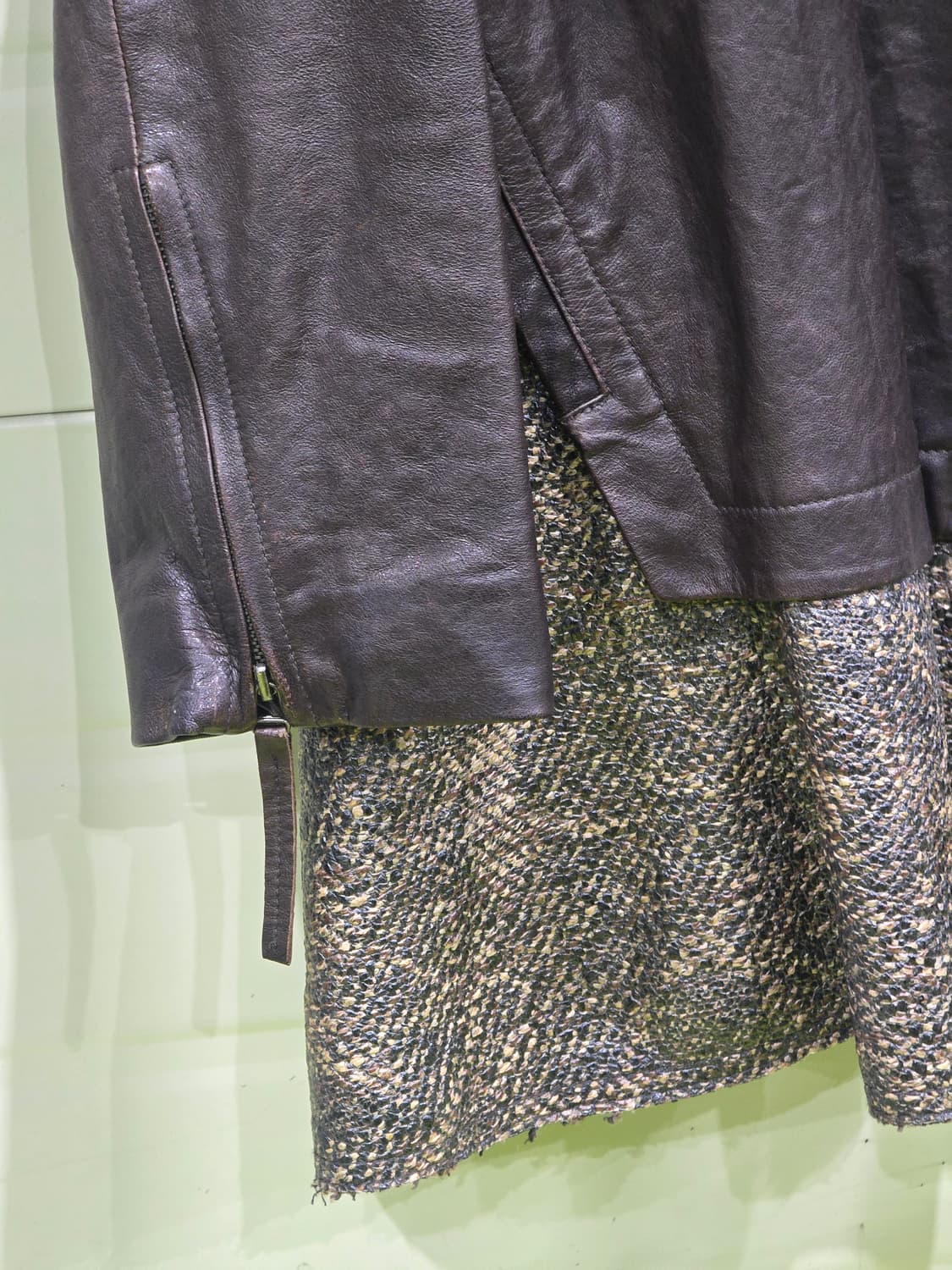 가죽과 패브릭이 믹스된 유니크한 자켓 66 상품이미지4