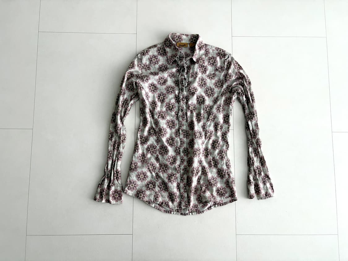 vintage snap button print shirt 상품이미지3