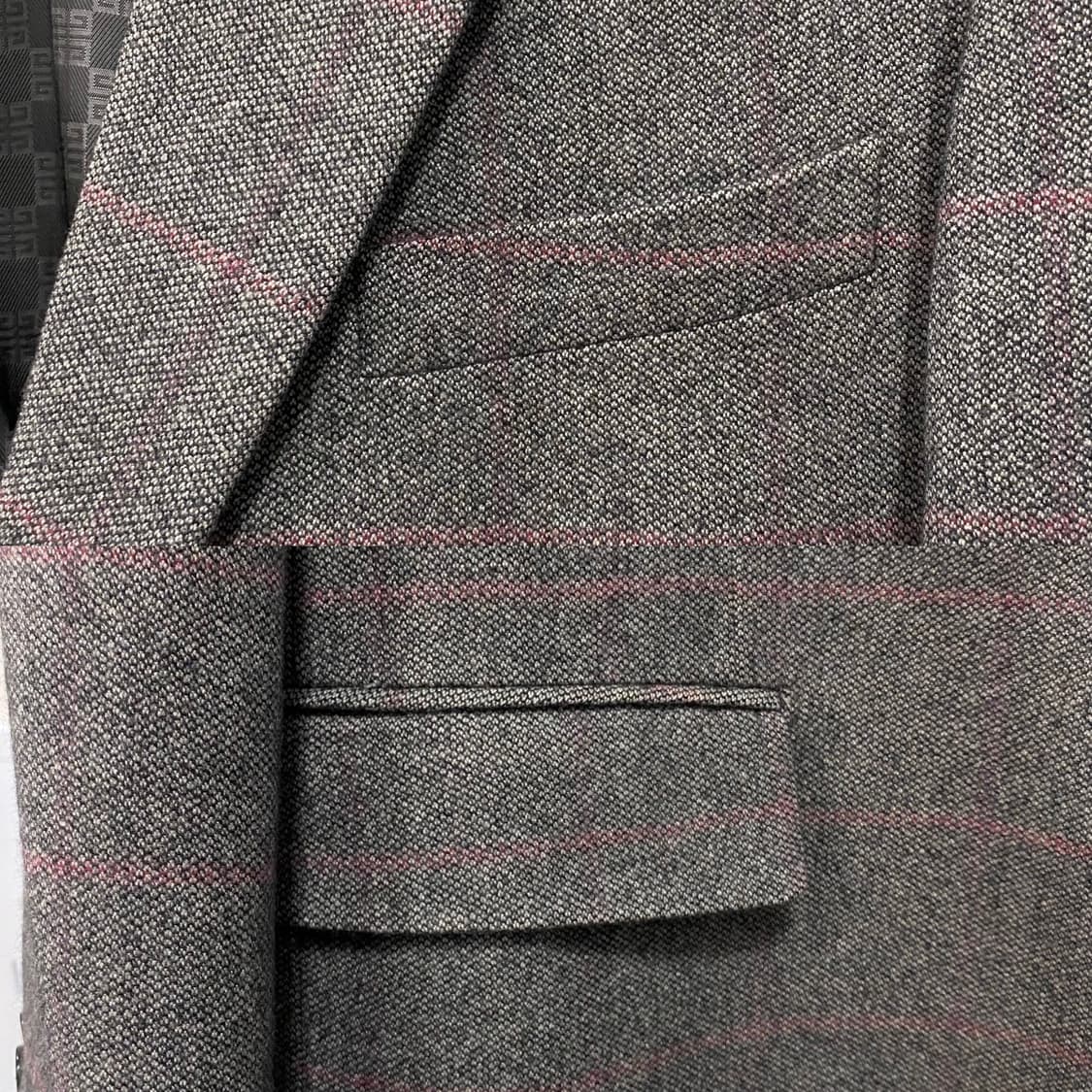 지방시 울 캐시미어 실크 체크 싱글 블레이저 상품이미지7