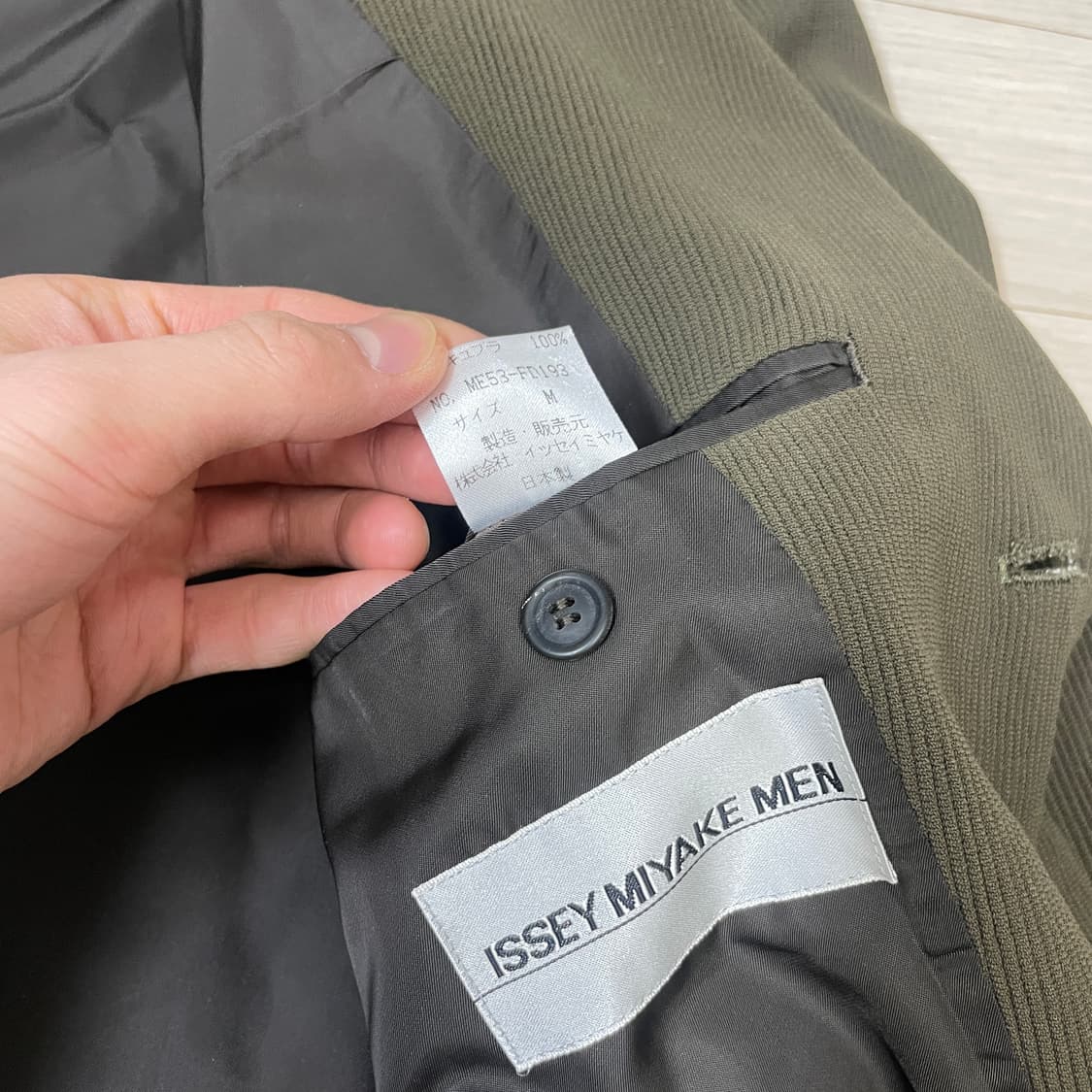 이세이미야케맨 카키 언밸런스 더블 블레이저 (희귀 매물) 상품이미지8