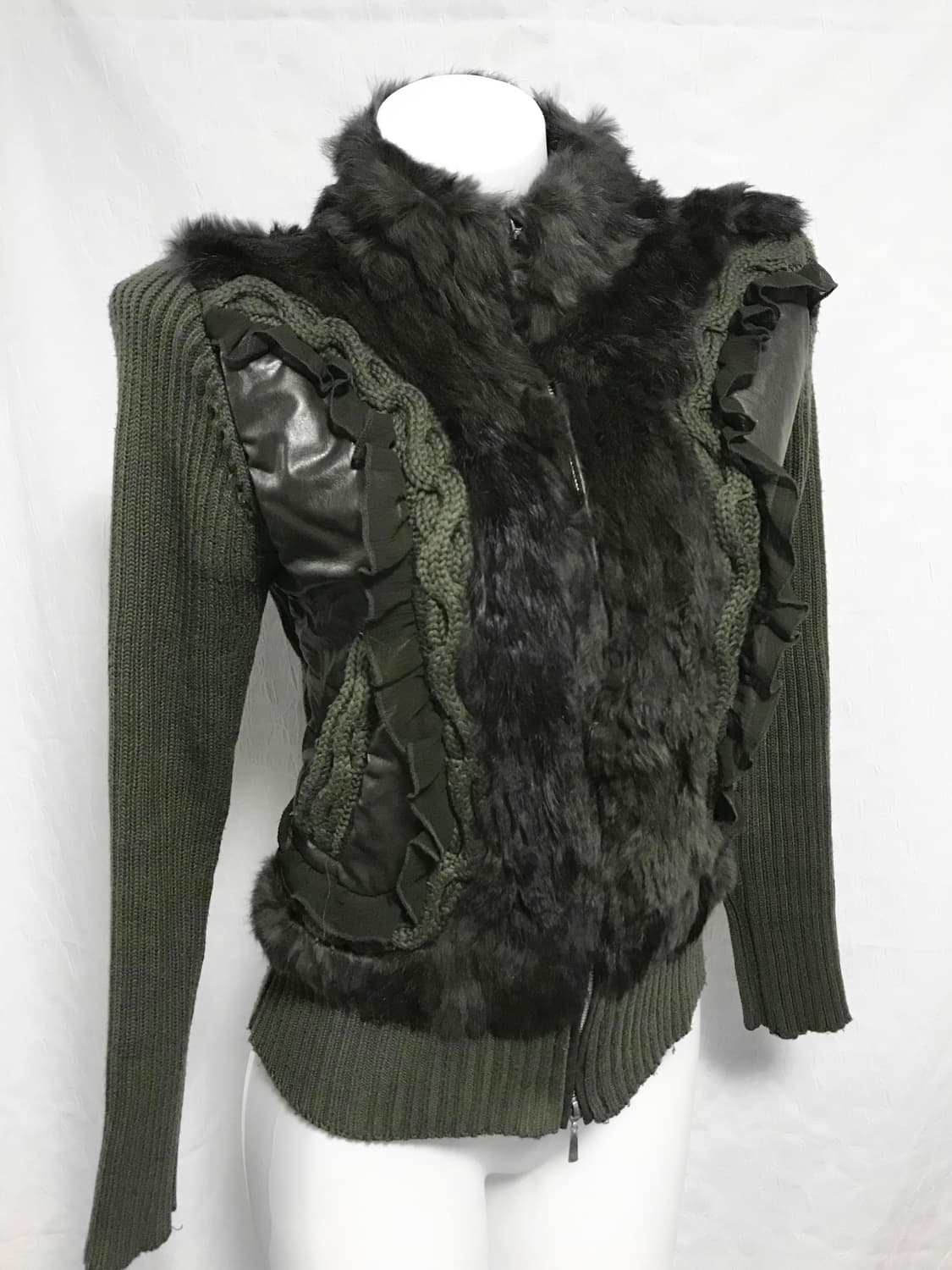 빈티지 페어리 y2k 래빗퍼 니트 투웨이 하이넥 집업 상품이미지3