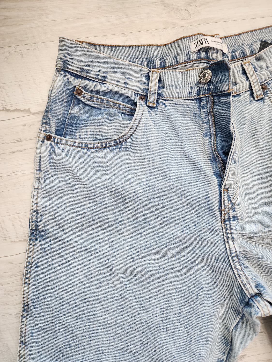 ZARA 자라 연청 데님 팬츠 팜. USA34(32~33)인치 청바지 상품이미지3