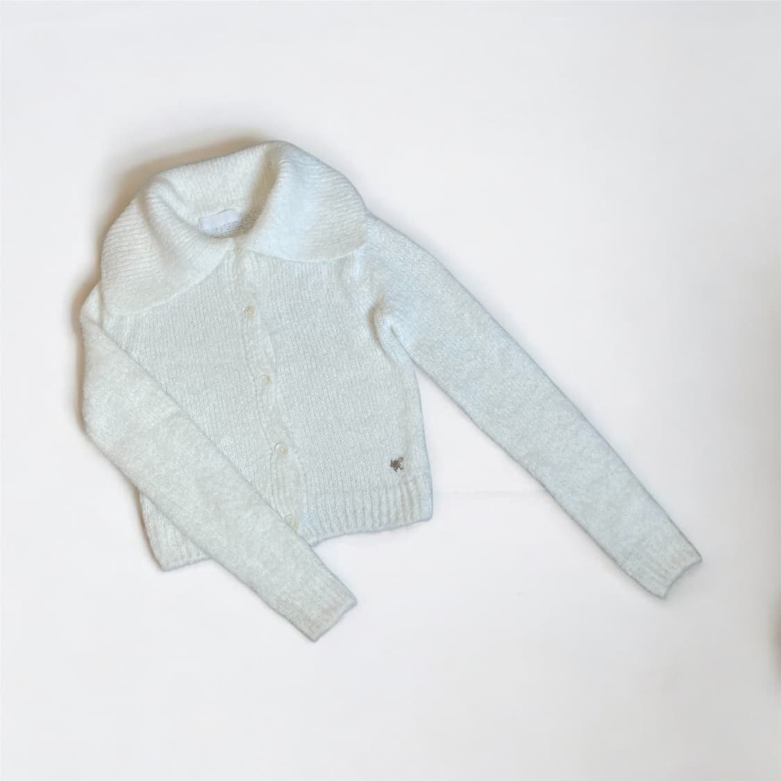 낫유어로즈 세일러카라 화이트 니트 가디건 상품이미지4