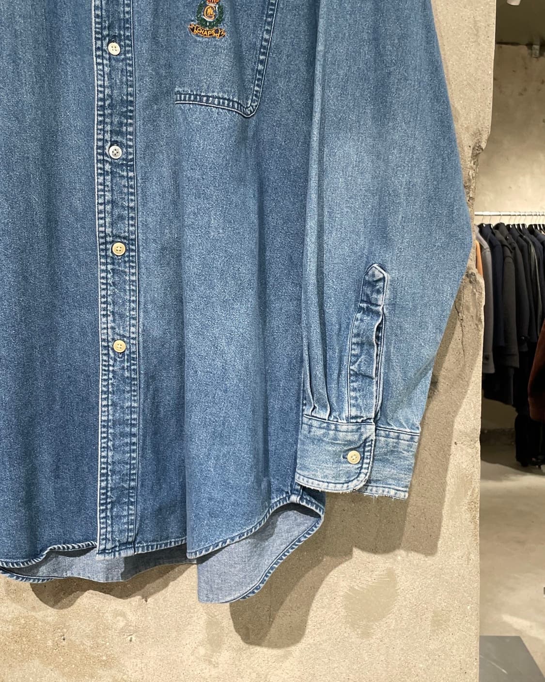 챕스 랄프로렌 연청 로고 싱글 포켓 데님 셔츠 상품이미지5