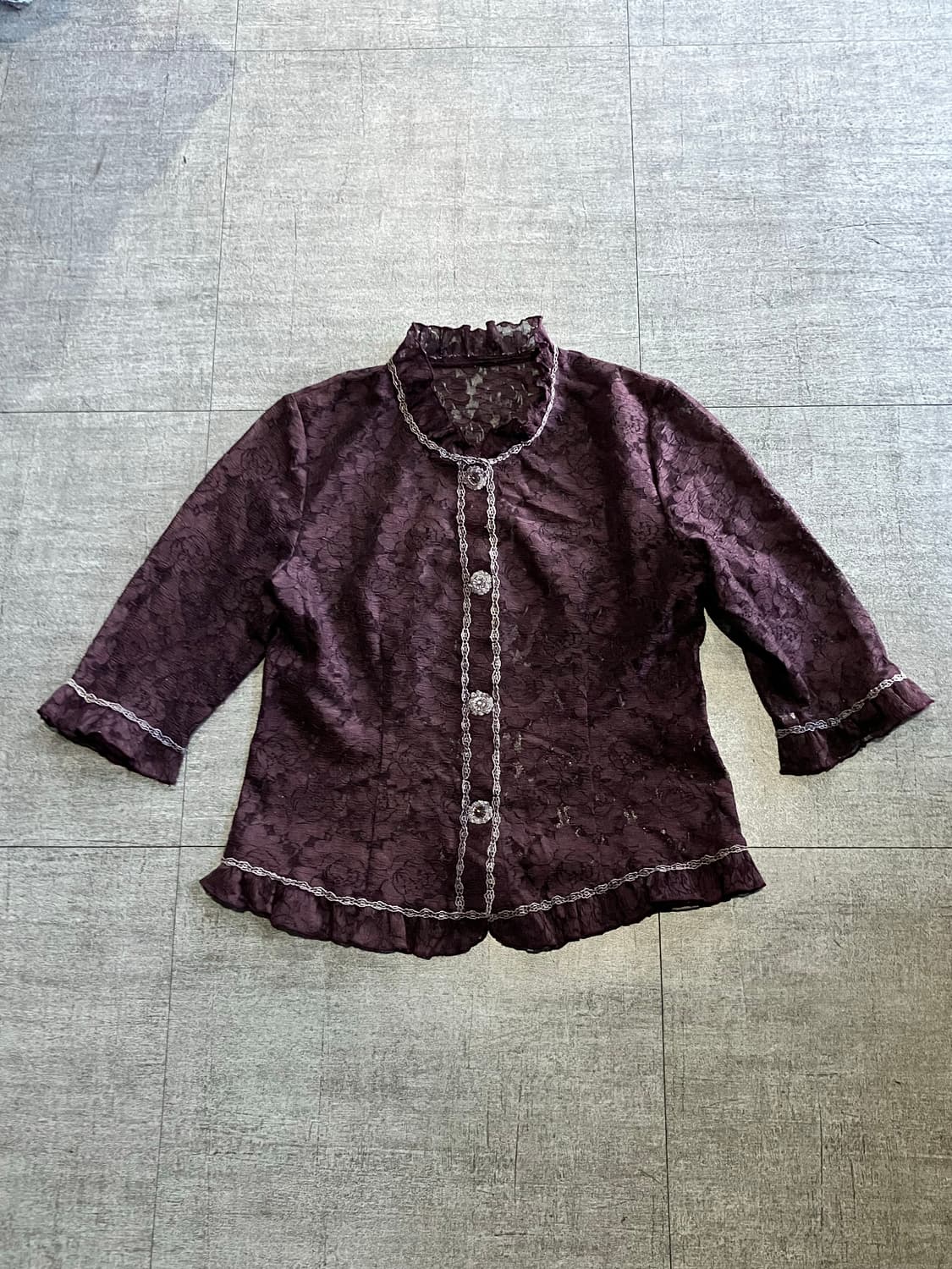 일본빈티지 오리엔탈보헤미안 달천깔페어리 영국공주 블라우스자켓 퍼플 상품이미지1