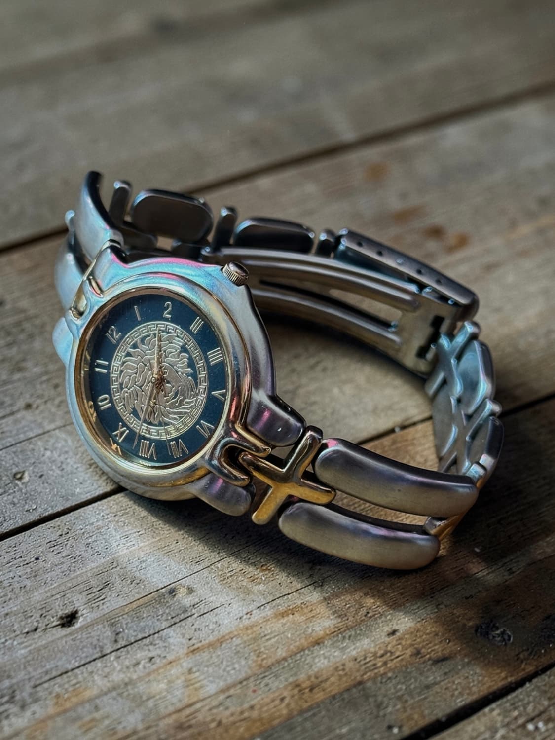 90s 지아니 베르사체 메두사 시그니처 G20 골드 뱅글 워치 상품이미지2