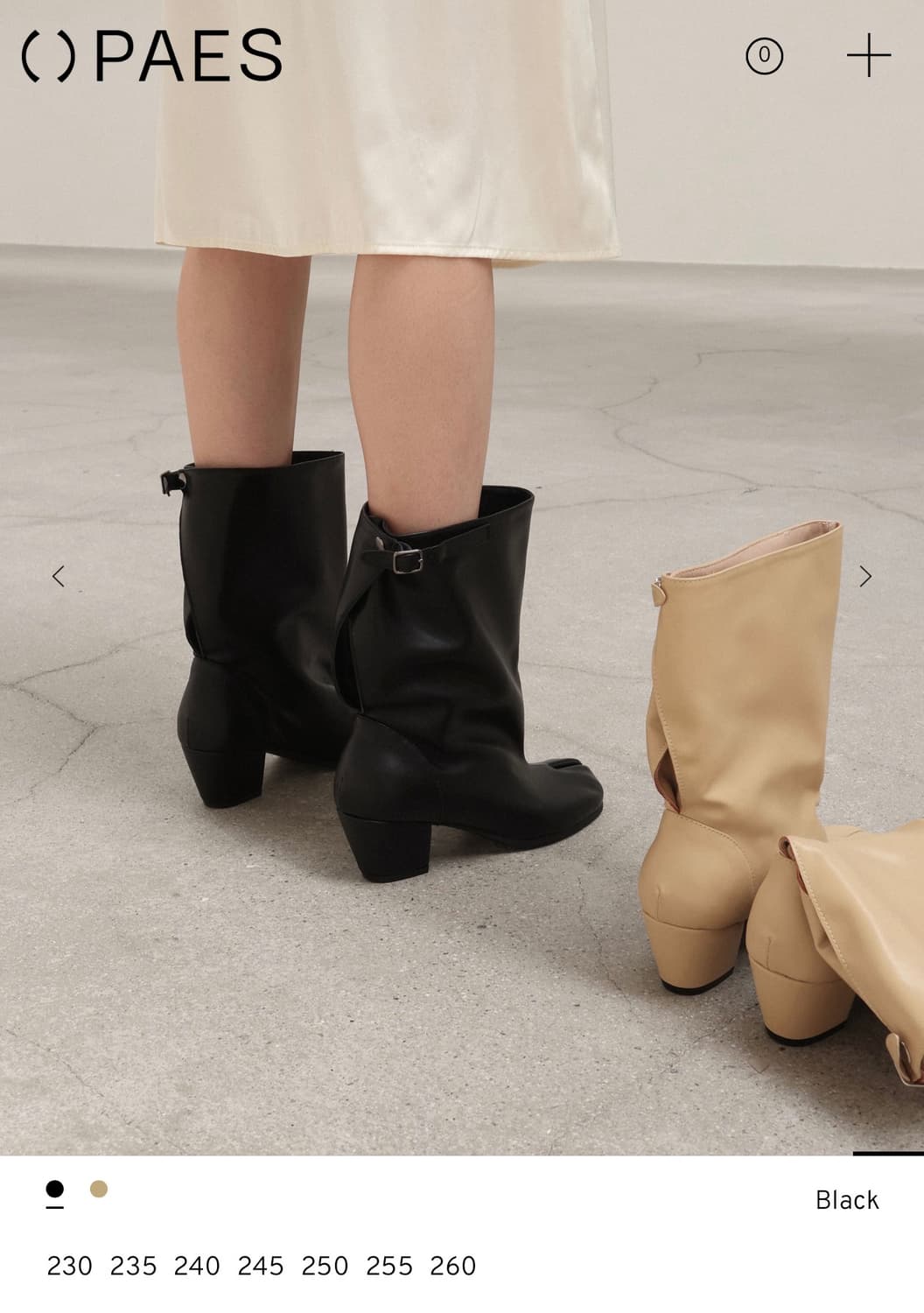 paes 페이즈) Wide Buckle Tabi Boots / Black 상품이미지3