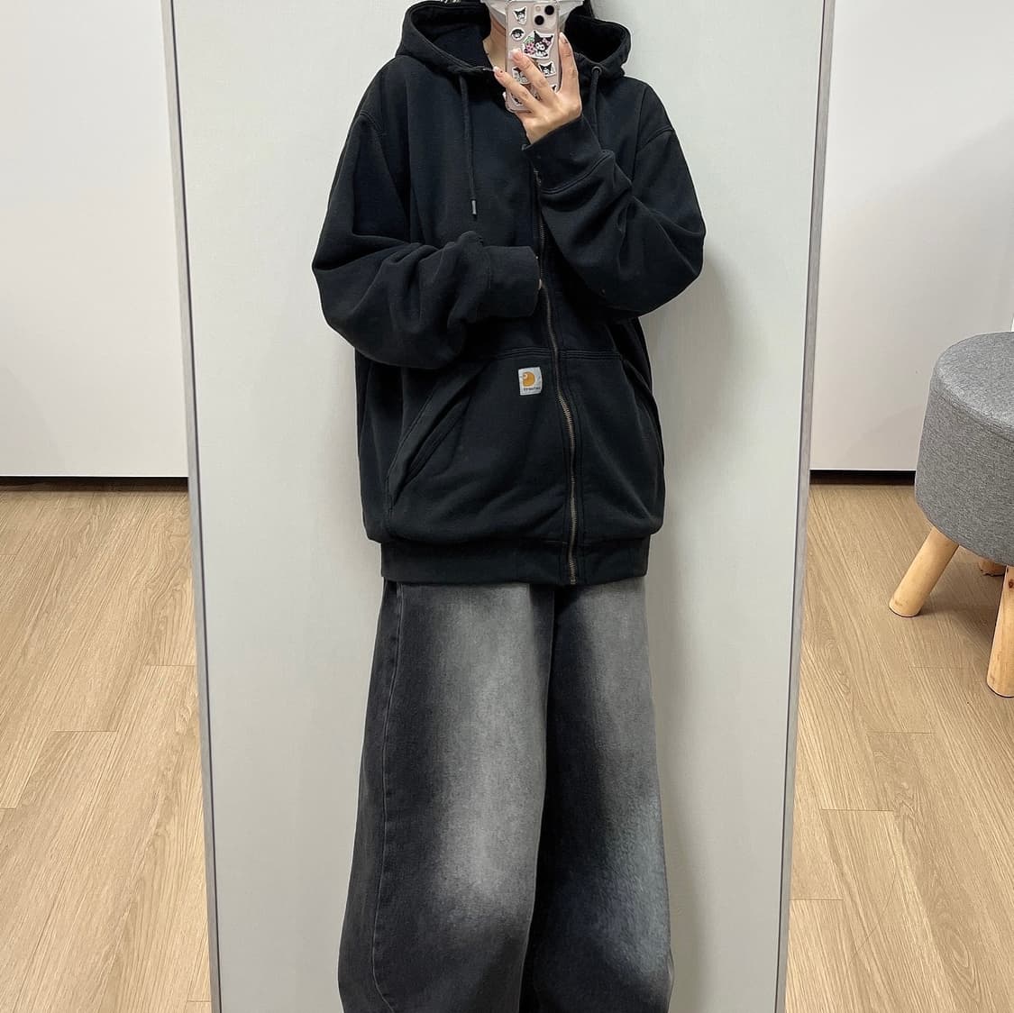 칼하트 써멀 블랙 후드집업 상품이미지1