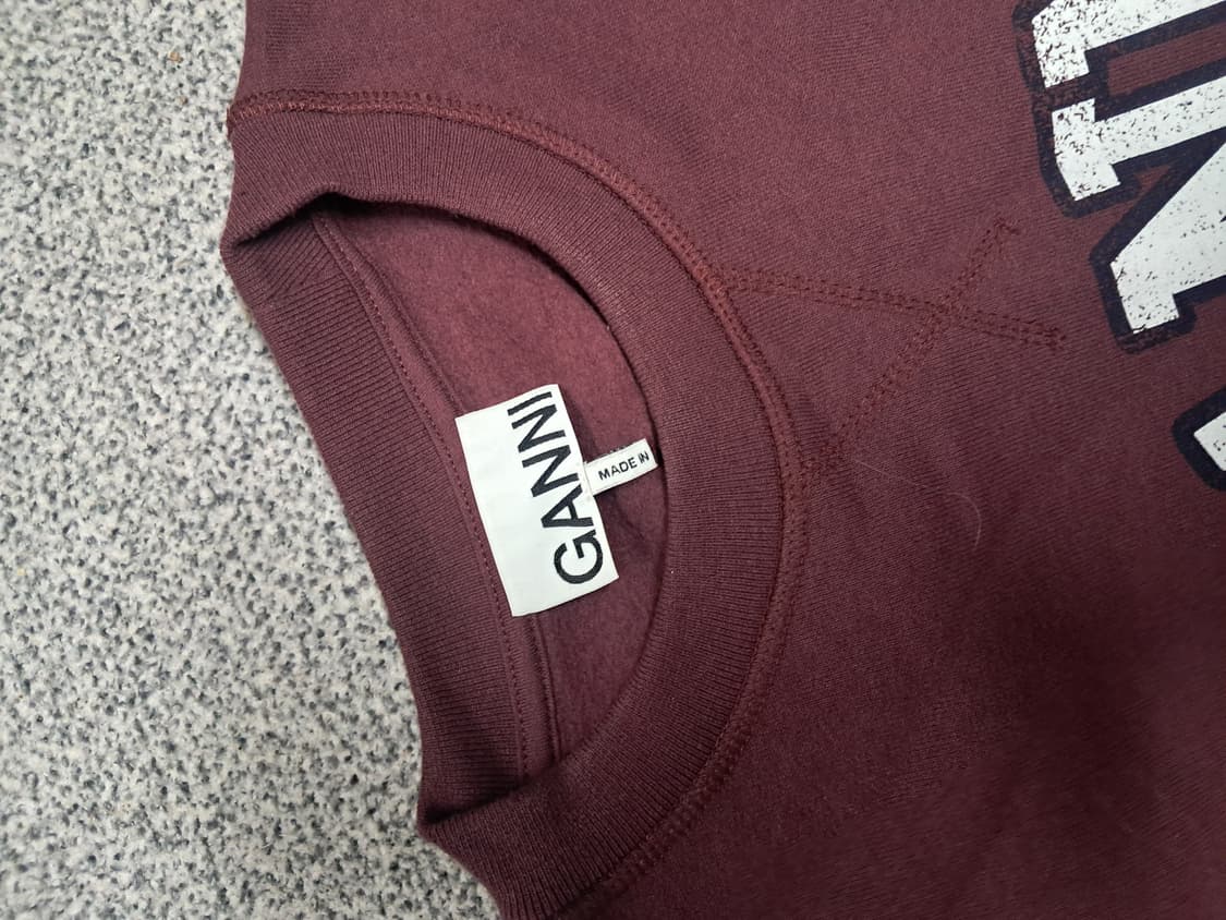 가니 스마일 로고 맨투맨 버건디 상품이미지2