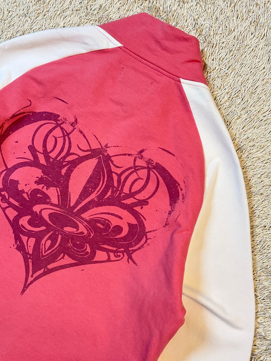 희귀) 오클리 OAKLEY 백로고 코튼 배색 집업 자켓 핑크 상품이미지4