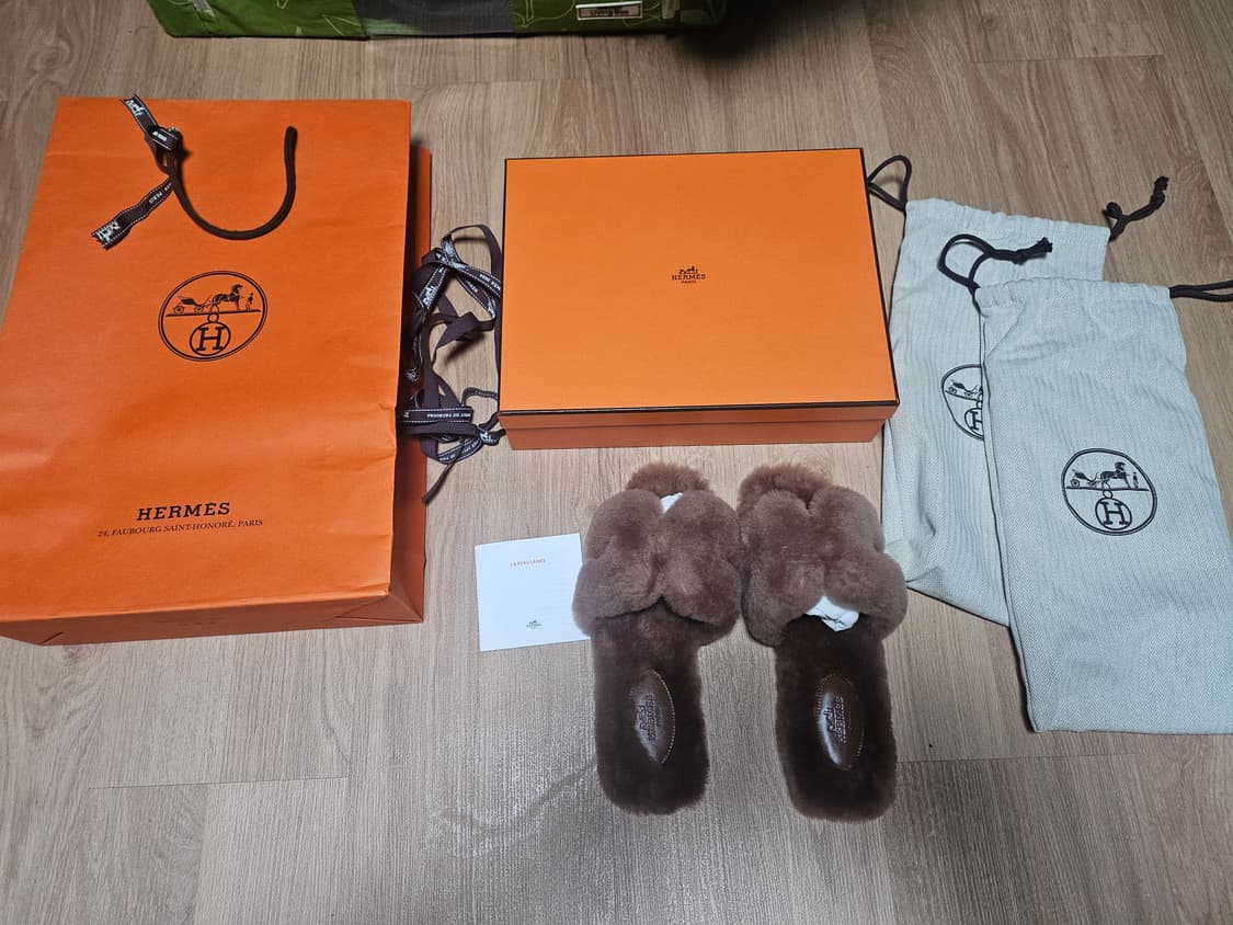 에르메스 오란 퍼 샌들 네츄럴  37 사이즈 H231288Z A4365 상품이미지4