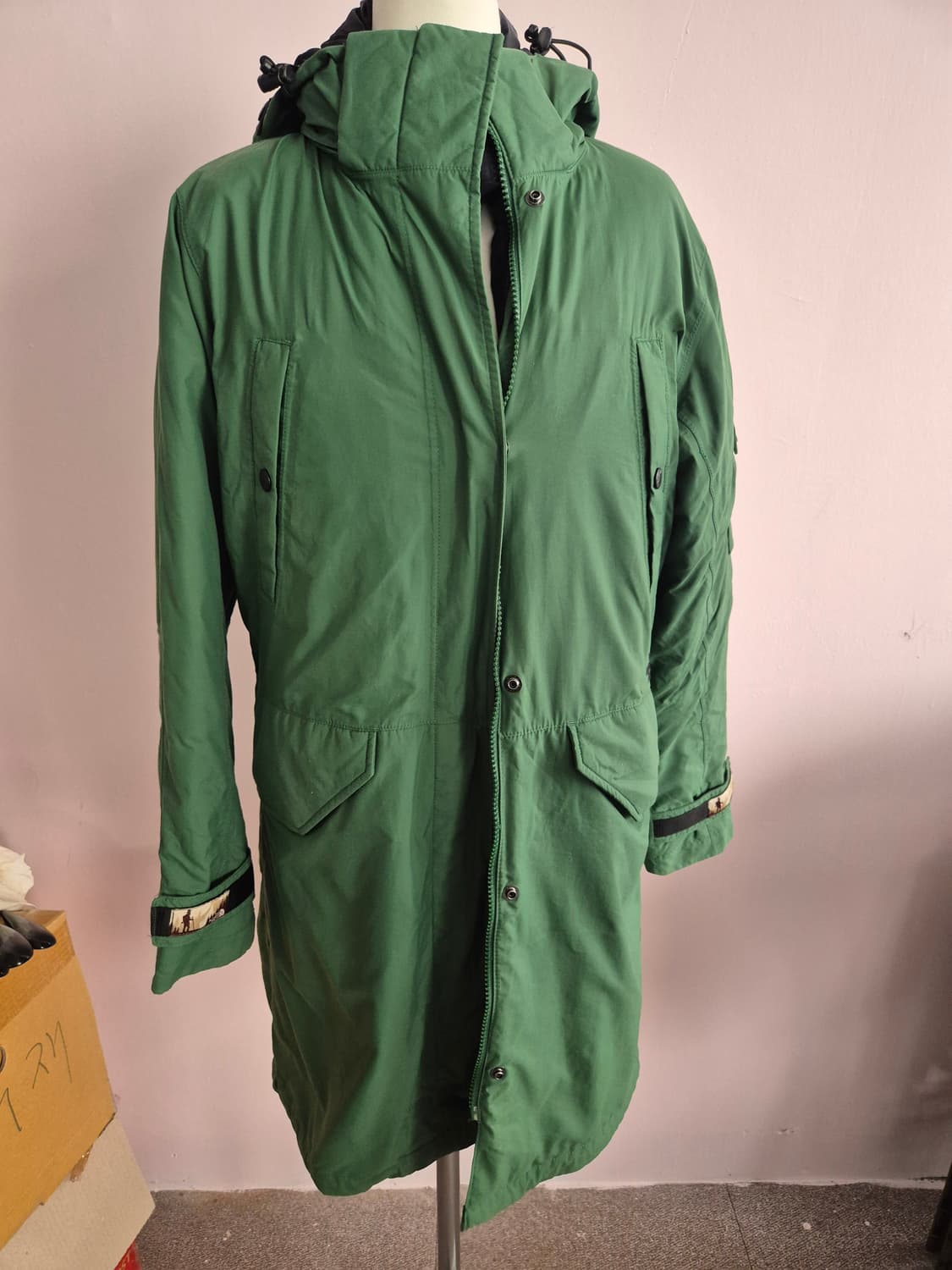 더노스페이스 그린 후드 롱 패딩 점퍼 상품이미지1